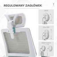 Vinsetto Ergonomiczne Krzesło Biurowe, Regulowana Podgłówka, 58 x 61 x 119 cm, Szary(m-7)