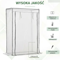 Outsunny Szklarnia z folią PE, drzwi, odporna na zimę, stalowa(m-5)
