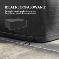 Outsunny Pokrowiec na Meble Ogrodowe Wodoodporny Zimowy Ochronny 235 x 190 x 90cm Czarny(m-6)