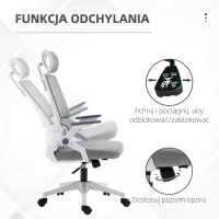 Vinsetto Ergonomiczne Krzesło Biurowe, Regulowana Podgłówka, 58 x 61 x 119 cm, Szary(m-5)