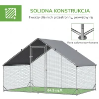 Kurnik z wolierą stalową, 300 x 200 x 200 cm, dla kur(m-6)