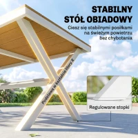 Outsunny Zestaw Mebli Ogrodowych 7-częściowy Stół z 6 Stapelowymi Krzesłami Drewnopodobne Aluminium Teak(m-7)