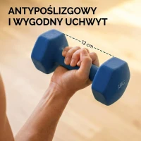 SPORTNOW Zestaw hantli 3 pary z stojakiem, antypoślizgowe uchwyty, 1-5 kg, heksagonalny(m-5)