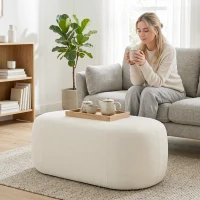HOMCOM Bancă pentru pat complet tapițată design pietricică bancă chenille cu picioare din plastic 98 cm crem(m-5)