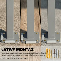 Outsunny markiza boczna wysuwana 420 cm wodoodporna przeciwwiatrowa UV 50+ ciemnoszara(m-6)