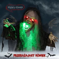 Hanging Monster 183 cm z zielonymi LED, dźwięk Halloween(m-4)
