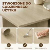 HOMCOM Składany stół jadalniany dla 2-4 osób, mobilny stół z otwartą półką i szufladą, idealny do małych przestrzeni, naturalny(m-7)
