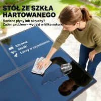 Outsunny Zestaw Mebli Ogrodowych 5-częściowy Stół ze Szklanym Blatem i 4 Oddychającymi Składanymi Krzesłami(m-7)