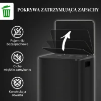 HOMCOM Kosz na śmieci 2 x 25L, pedał, stal nierdzewna, z pokrywą(m-6)