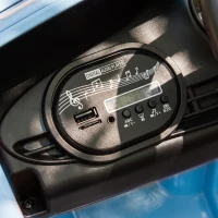 AIYAPLAY Macchina Elettrica per Bambini 12V Fiat 500, Batteria al Litio, 2 Motori, Telecomando, 3-6 Anni, Blu(m-9)