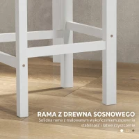 HOMCOM Stołki Barowe Zestaw 2, Rustykalne Stołki z Litego Drewna do Kuchni, Naturalny(m-6)