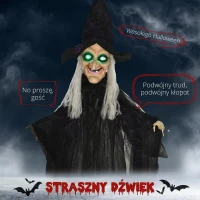 Dekoracja Halloween 183 cm, Czarownica z LED i dźwiękiem(m-4)