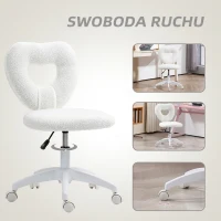 HOMCOM Fotel biurowy obrotowy, sercowe oparcie, biały kolor(m-6)