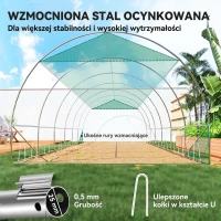 Szklarnia 6 x 3 x 2 m, folia, 12 okien, drzwi rolowane(m-7)