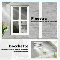 Outsunny Casetta da Giardino in Resina con Pavimento, 2 Porte con Blocco, Finestra, 1.8x1.8m, Grigio(m-7)