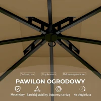 Pawilon ogrodowy 3,4x3,4m, wodoodporny, 4 ścianki(m-6)