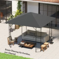 Outsunny Dach zastępczy do pawilonu 3 x 3 m wodoodporny dach pawilonu UPF30+ pokrycie z tkaniny Oxford, 370 g/m², szary(m-10)