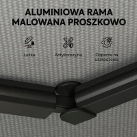 Outsunny Markiza Balkonowa 350 x 300 cm z Korbą i Uchwytami Ściennymi, Regulowany Kąt Nachylenia(m-6)