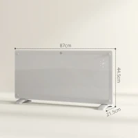 HOMCOM Riscaldatore a Convezione 2000W a Temperatura Regolabile con Telecomando e Timer, 87x21.5x44.5 cm, Bianco(m-3)