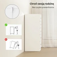HOMCOM Komoda z 5 szufladami, szafka na ubrania i przybory, płyta wiórowa, biała(m-5)