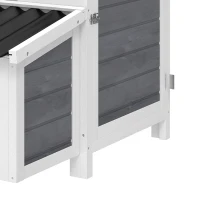 PawHut Pollaio in Legno con Nido a 3 Cubi, Tetto Impermeabile, Vassoio Estraibile per 2-4 Galline, Grigio Chiaro(m-13)