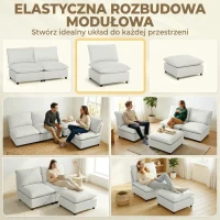 HOMCOM Fotel akcentowy, nowoczesny fotel Leathaire z szerokim i głębokim siedziskiem, grube poduszki, łatwy montaż, szary(m-4)