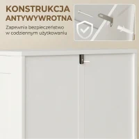 HOMCOM Kredens kuchenny, wysoka szafka z 2 regulowanymi półkami, bufet kuchenny z 4 wygiętymi drzwiami, 60 x 30 x 110 cm, biały(m-7)