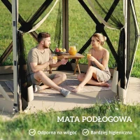Outsunny 3 m x 2,6 m sześciokątny pawilon z 6 ściankami i torbą, wodoodporny, odporny na promienie UV, namiot imprezowy(m-7)