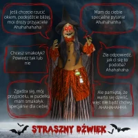 Dekoracja Halloween 183 cm, Czarownica z LED i dźwiękiem(m-4)