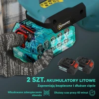 Outsunny Elektryczne Nożyce do Żywopłotu z Akumulatorem, Silnik, Bateria, Niebieskie(m-5)