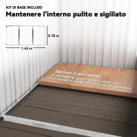 Outsunny Casetta da Giardino Porta Attrezzi in Acciaio con Porta Bloccabile, 161x95x163/181cm, Grigio(m-9)