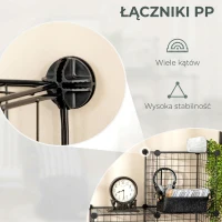 HOMCOM System półek, półka sześcianowa z drutu stalowego DIY, 9 przegródek, kratka druciana, na buty, na stopnie do salonu, pokoju dziecięcego, sypialni, czarny, 35 x 35 x 35 cm na sześcian(m-5)