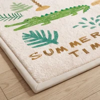 AIYAPLAY Babyspeelmat met dierenbosmotief, zacht flanel, 150 x 200 cm, antislip en waterafstotend, 0-3 jaar(m-9)