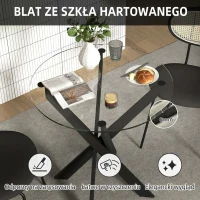 Stół okrągły do jadalni dla 4 osób, stalowe nogi, nowoczesny(m-4)