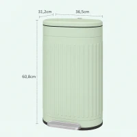 HOMCOM Kosz na Śmieci 30L Pedałowy z Pokrywą, Wyjmowanym Wewnętrznym Pojemnikiem i Systemem Soft-Close, 36,5 x 31,2 x 60,8 cm, Zielony(m-3)