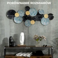 HOMCOM 3D Obraz ścienny Ozdoba ściany Zawieszka Z metalu Sztuka do salonu Sypialni Nowoczesne(m-7)