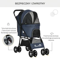 Wózek dla psa PawHut, składany, z poduszką, dla kotów(m-6)