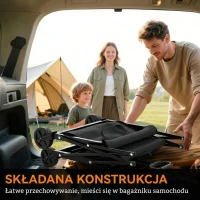 Outsunny 80L wózek festiwalowy na kółkach, kompaktowy składany wózek ogrodowy z regulowanym uchwytem, czarny(m-4)