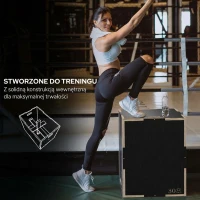 SPORTNOW Plyo-Box/Skrzynia do Skoków, wytrzymała, 76x61x51 cm, Czarna, Uchwyt 10x3,5 cm, do 120 kg(m-6)