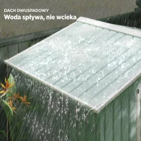 Outsunny Szop ogrodowy, 2 drzwi przesuwne, okna wentylacyjne, rama podłogowa z ocynkowanej stali, nierdzewna stal, jasnozielony, 2,13 x 1,30 x 1,85 m(m-7)