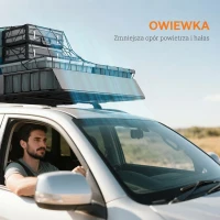 HOMCOM Bagażnik dachowy dla samochodów, kosz na dach, 90,7 kg nośności, bagażnik z osłoną przeciwwietrzną, stalowe rury, czarny(m-6)