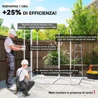 Outsunny Casetta da Giardino in Resina con Pavimento, 2 Porte con Blocco, Finestra, 1.8x1.8m, Grigio(m-4)