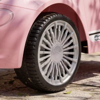 AIYAPLAY Macchina Elettrica per Bambini 12V Fiat 500, Batteria al Litio, 2 Motori, Telecomando, 3-6 Anni, Rosa(m-8)