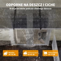 Outsunny Zadaszenie drzwiowe/okienne, odporne na warunki atmosferyczne, transparentne, aluminiowe wsporniki/poliwęglan, 303 x 96 x 27 cm, czarne(m-5)