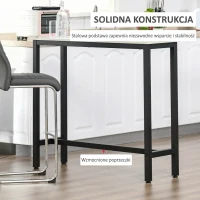 Stół barowy HOMCOM z wykończeniem marmurowym, stół kuchenny z regulowanymi stopkami do salonu, jadalni, stal 120 x 40 x 100 cm, biały+czarny(m-5)