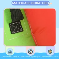 Outsunny Castello Gonfiabile per Bambini 3-8 Anni con Scivolo, Parete, Porta e Canestro, in Tessuto Oxford, 590x460x220 cm(m-6)