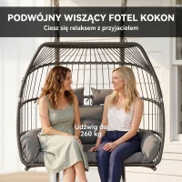 Fotel wiszący z poduszką, składany, polirattan, na zewnątrz(m-4)