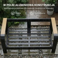 Outsunny Zestaw mebli ogrodowych aluminiowych dla 4 osób, wodoodporny, głębokie siedziska z sofą, fotelami i stolikiem(m-6)