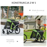 Wózek dla psa 2w1 z odblaskami, do 20 kg, średnie rasy(m-6)