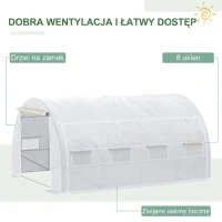 Outsunny Folienowe szklarniowe 3,97 x 3 x 2m, UV-ochrona, do ogrodu(m-5)